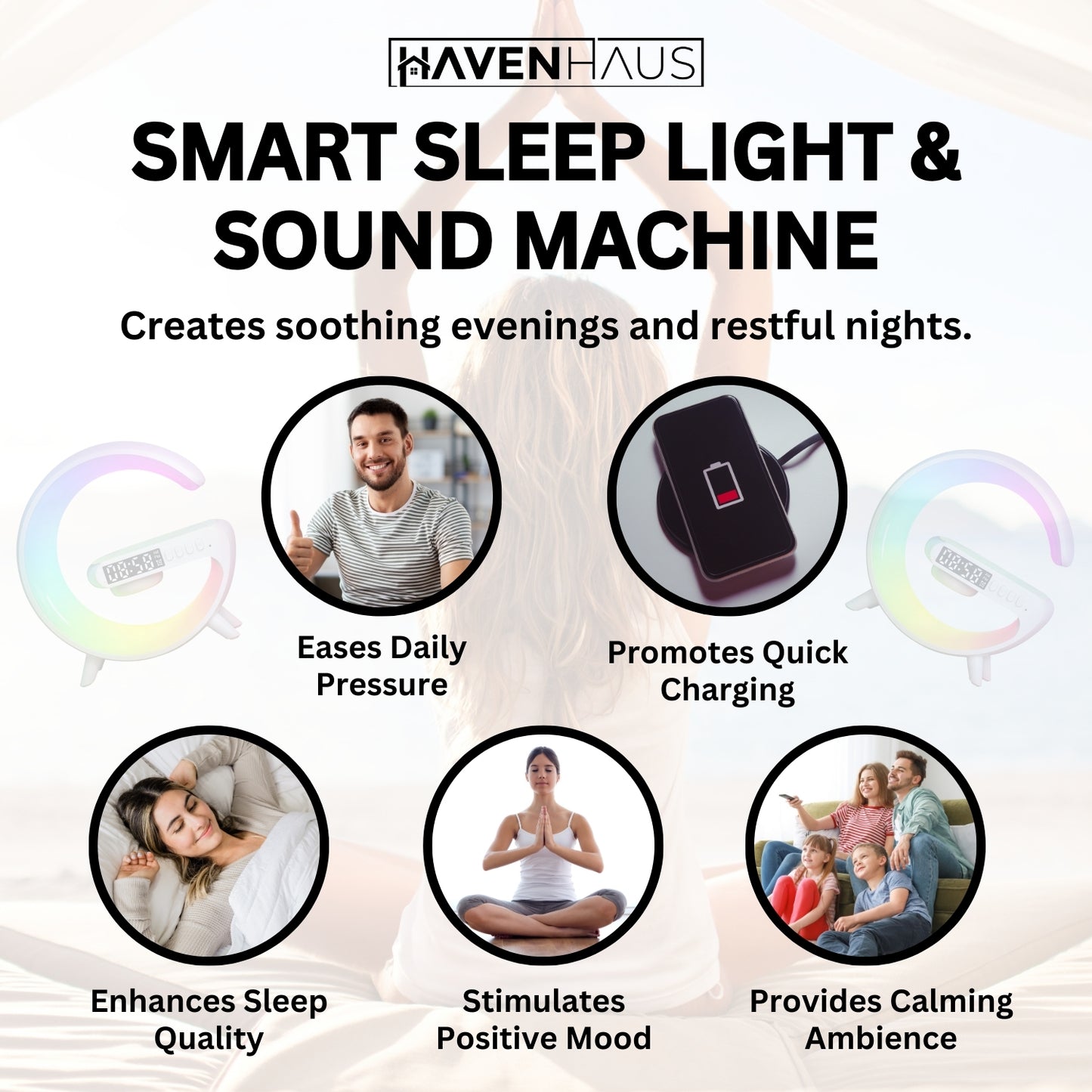 HavenHaus™ Wireless Charging LED Speaker