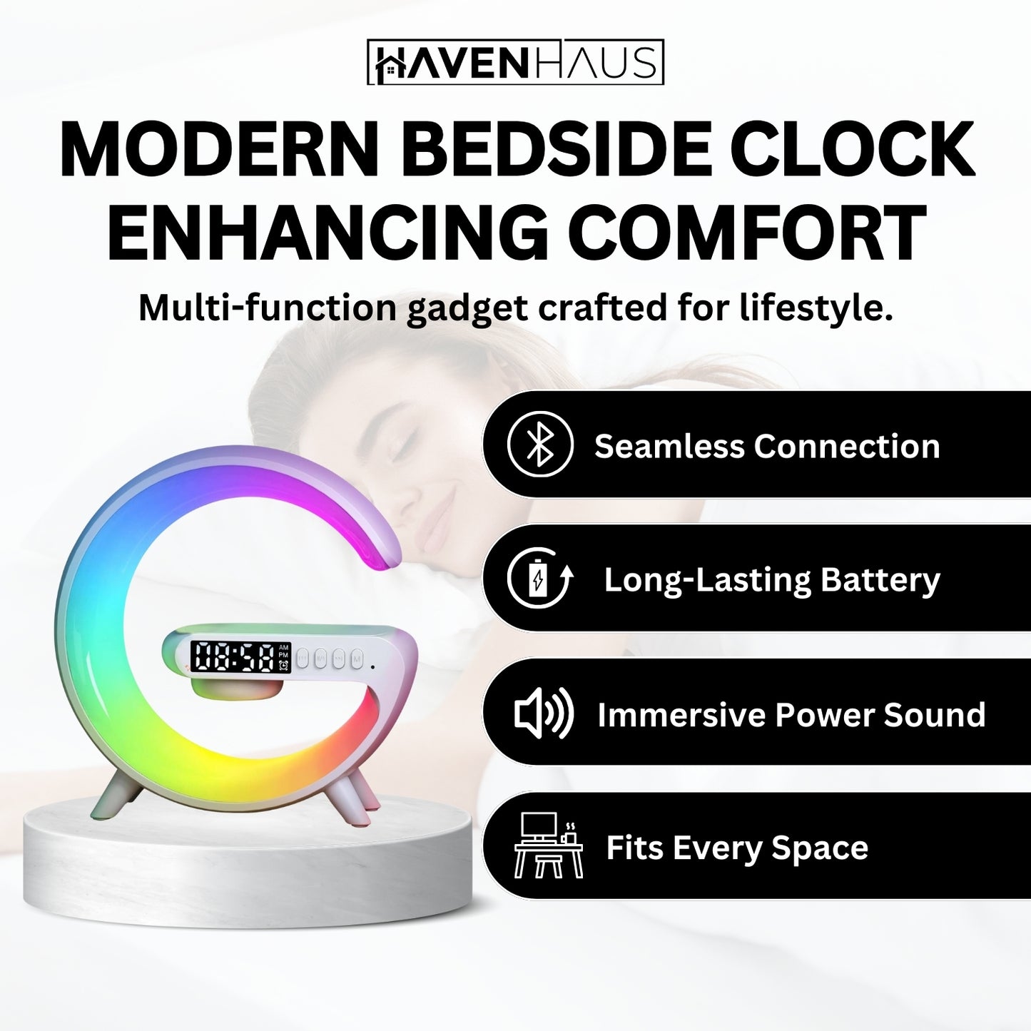 HavenHaus™ Wireless Charging LED Speaker